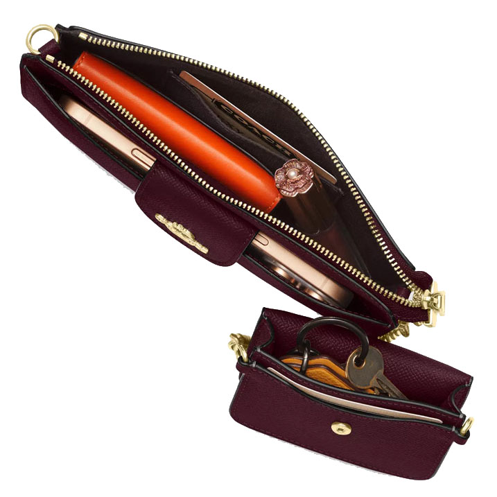 Coach Poppy Crossbody Bag Dark Wine Dark Red # CCK65