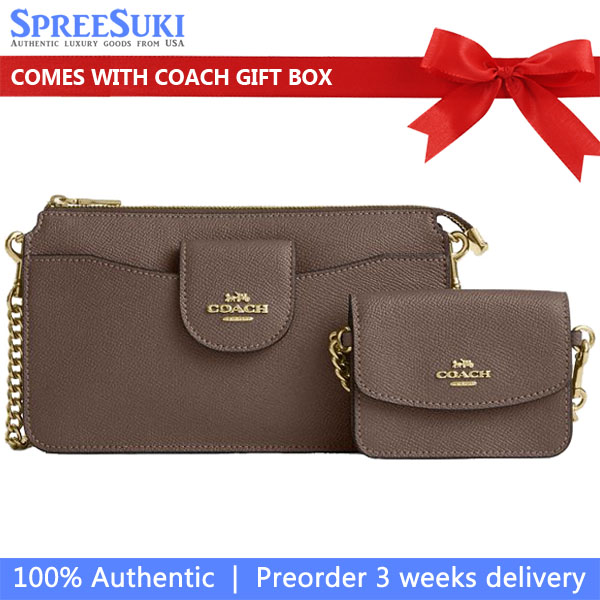 Coach Poppy Crossbody Bag Dark Stone Dark Grey # CCK65