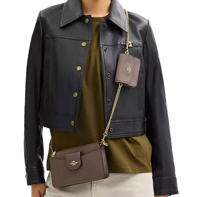 Coach Poppy Crossbody Bag Dark Stone Dark Grey # CCK65