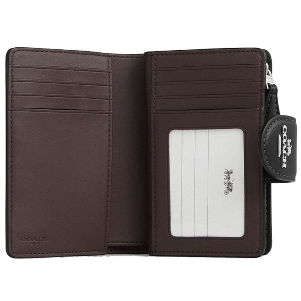 Coach Medium Corner Zip Wallet With Butterfly Print Silver Black # CCL65