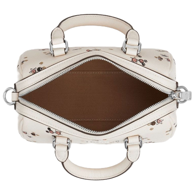 Coach Mini Rowan Crossbody Bag With Star Print Silver Chalk Multi White # CCI68