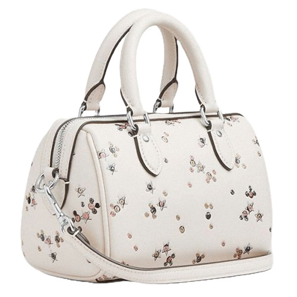 Coach Mini Rowan Crossbody Bag With Star Print Silver Chalk Multi White # CCI68