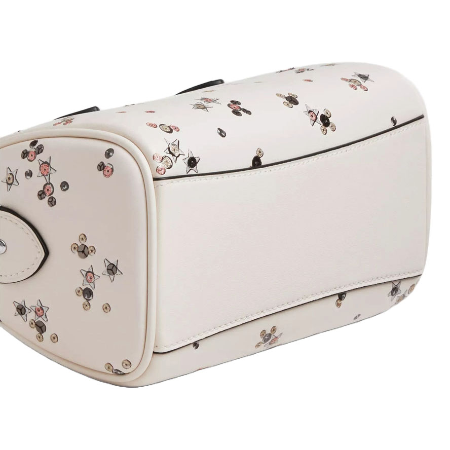 Coach Mini Rowan Crossbody Bag With Star Print Silver Chalk Multi White # CCI68