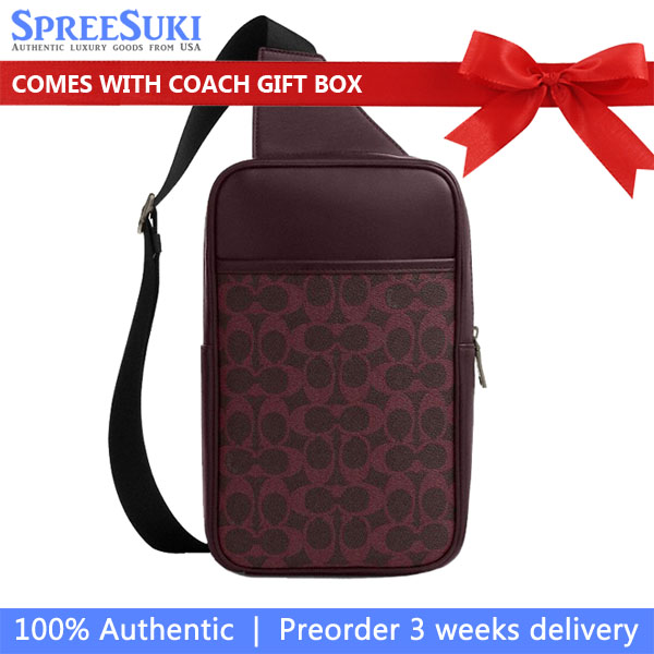 Coach Turner Pack In Signature Canvas Black Currant Dark purple # CCQ51