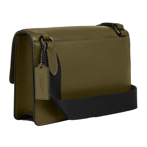 Coach Turner Flap Crossbody Bag Gunmetal Olive Army Green # CCQ52