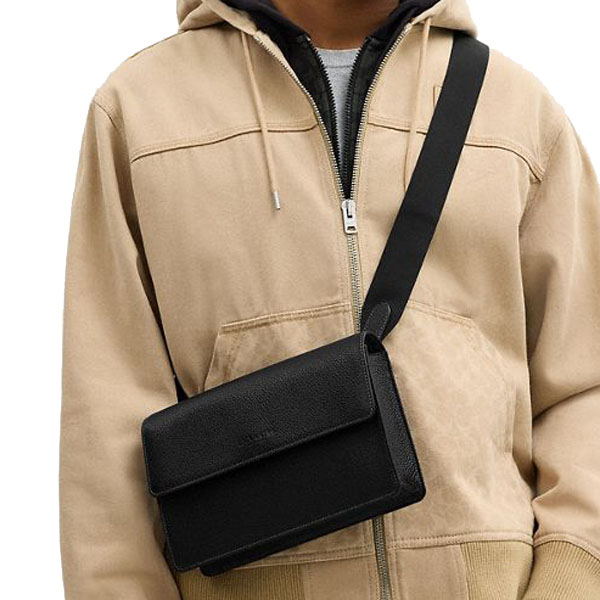 Coach Turner Flap Crossbody Bag Gunmetal Black # CCQ52