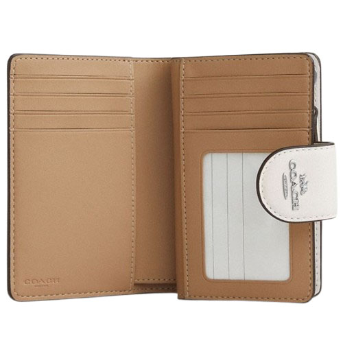 Coach Medium Corner Zip Wallet With Star Print Silver Chalk Multi Off White # CCL64