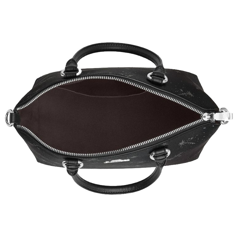 Coach Sadie Satchel Bag With Star Print Silver Black # CCM73