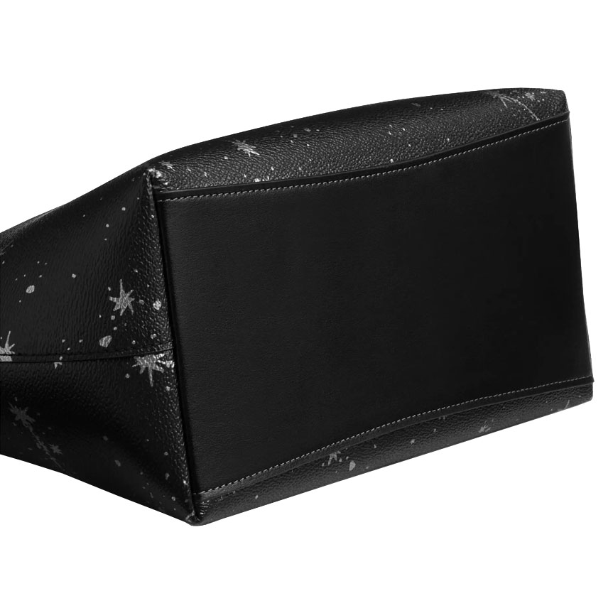 Coach Sadie Satchel Bag With Star Print Silver Black # CCM73