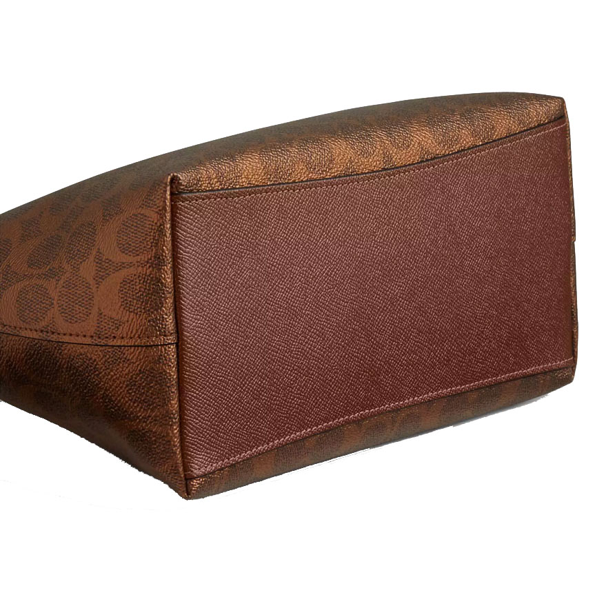 Coach Sadie Satchel Bag In Signature Canvas Brown Copper # CCM71