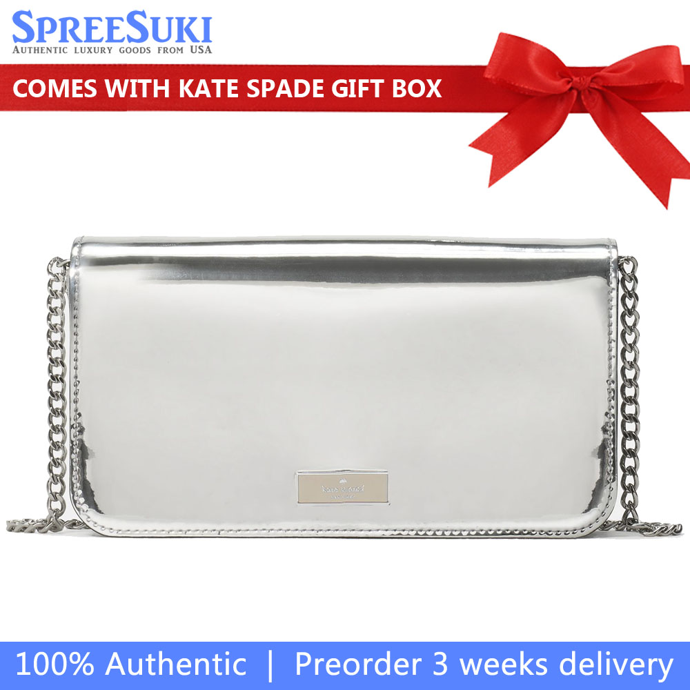 Kate Spade Bridget Mirror Metallic Mini Crossbody Silver # KM564