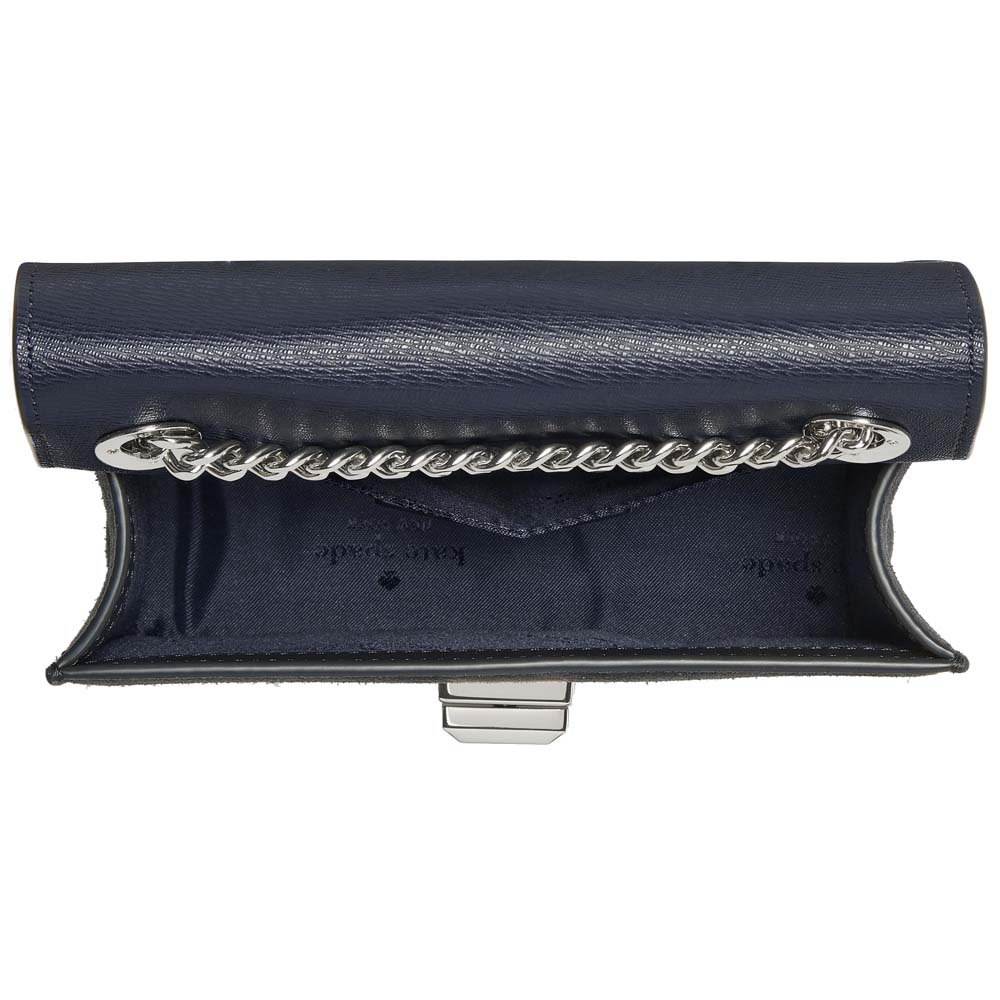 Kate Spade Phoebe Suede Turnlock Mini Flap Crossbody Blazer Blue Dark blue # KM146