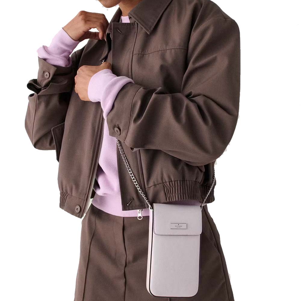 Kate Spade Bridget Crinkle Patent Phone Crossbody Lilac Moonlight Light Purple # KM561