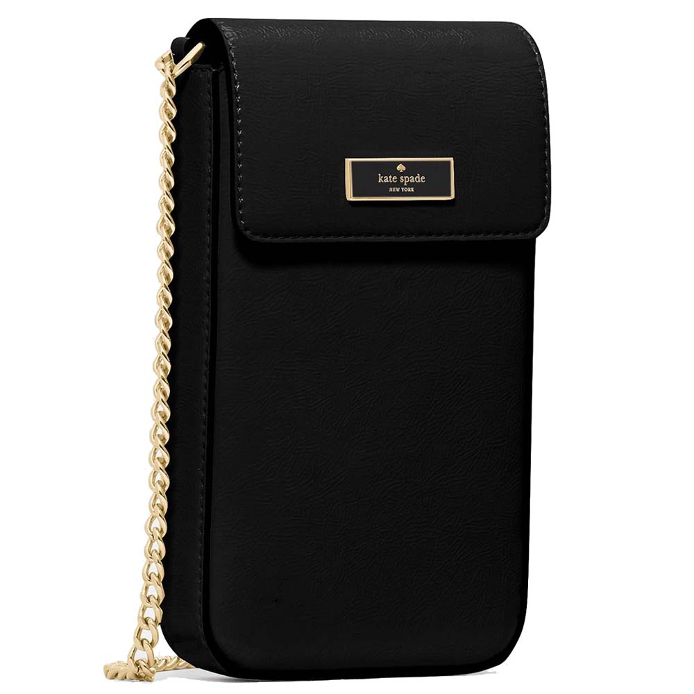 Kate Spade Bridget Crinkle Patent Phone Crossbody Black # KM561