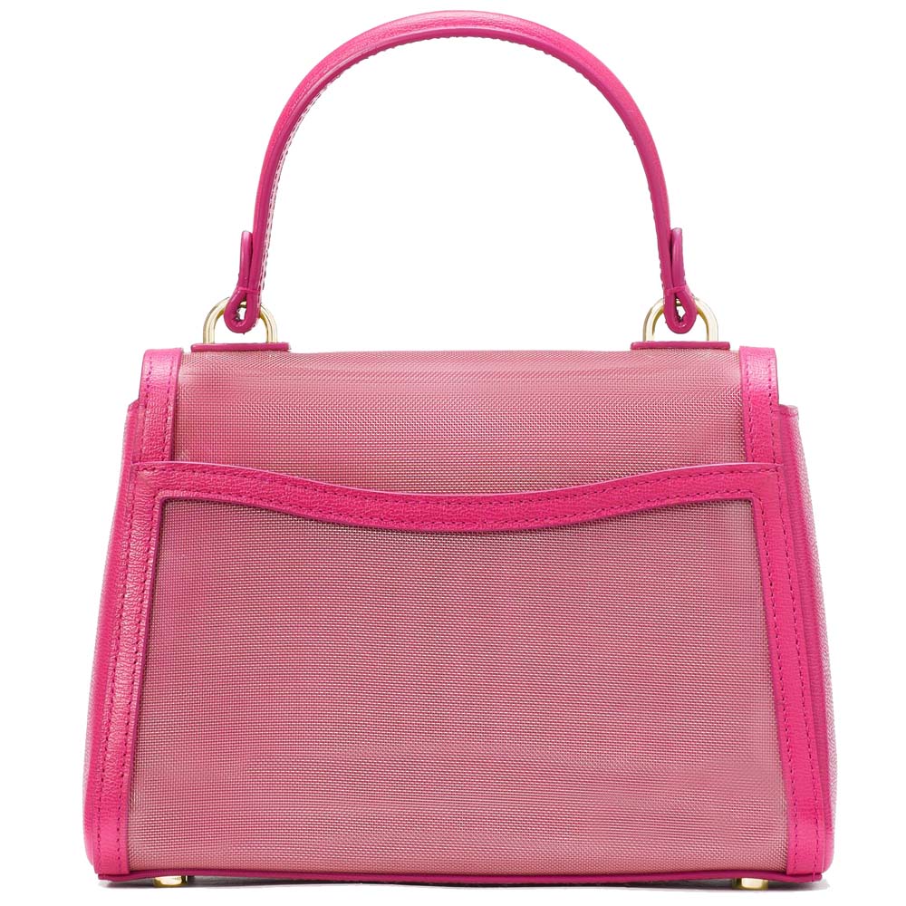 Kate Spade Katy Coated Mesh Small Top-Handle Bag Wild Raspberry Dark Pink # KH017
