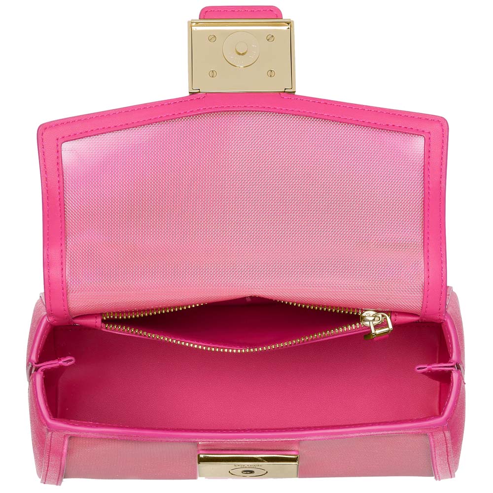 Kate Spade Katy Coated Mesh Small Top-Handle Bag Wild Raspberry Dark Pink # KH017