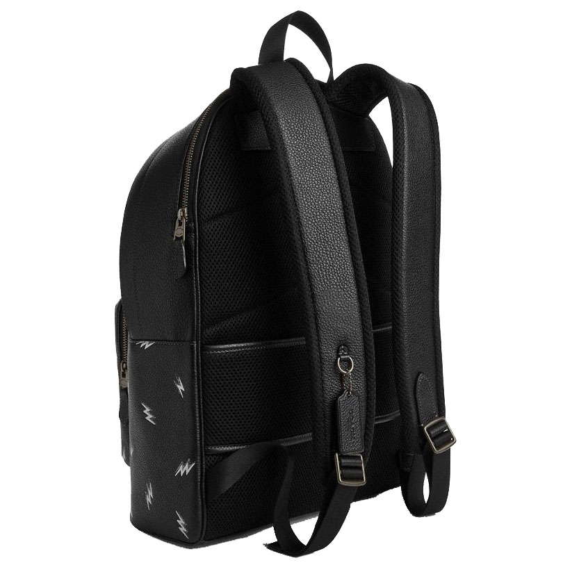 Coach West Backpack With Lightning Bolt Print Gunmetal Black Multi # CDC76