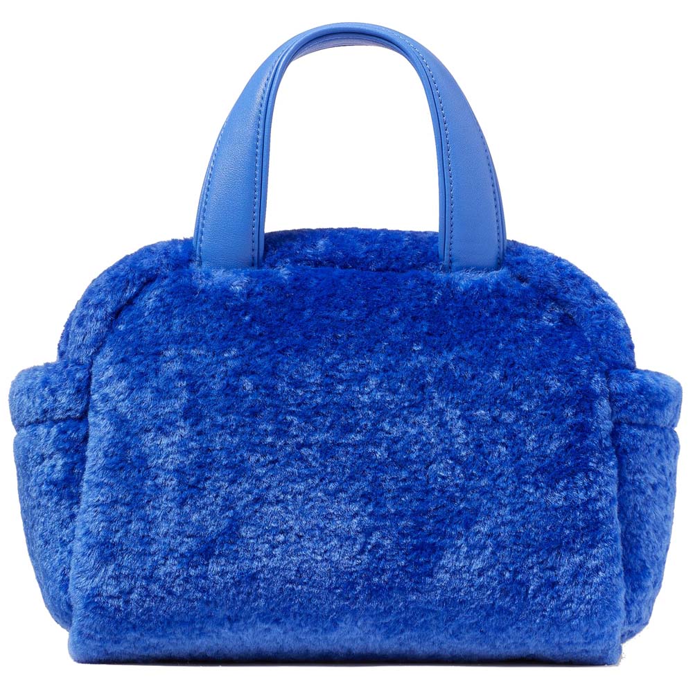 Kate Spade Apres Chic Faux Shearling Satchel Fluorite Dark blue # KE144