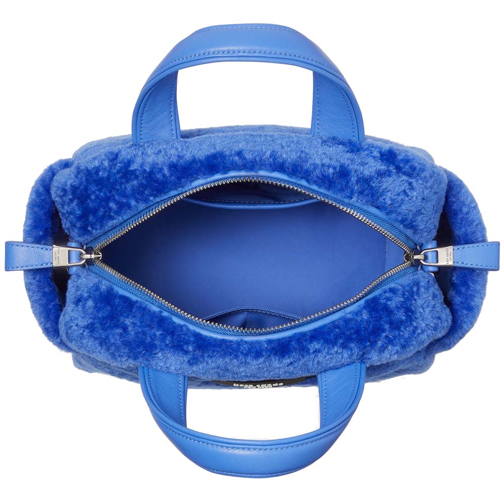 Kate Spade Apres Chic Faux Shearling Satchel Fluorite Dark blue # KE144