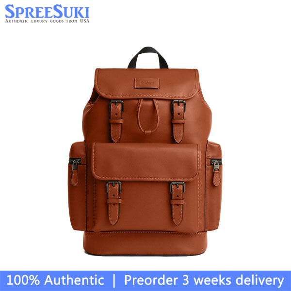 Coach Sprint Backpack Gunmetal Tan Brown # CDB61