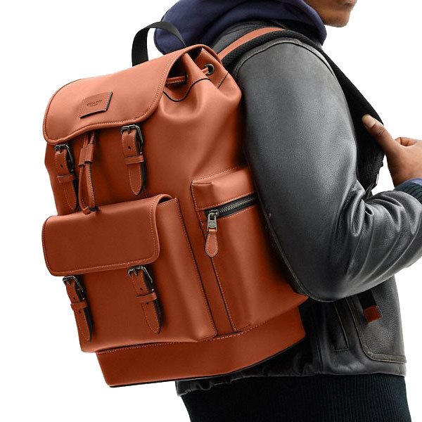 Coach Sprint Backpack Gunmetal Tan Brown # CDB61