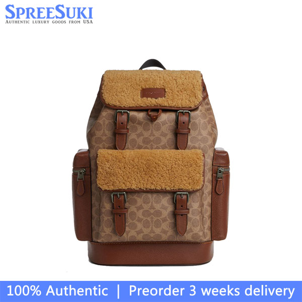 Coach Sprint Backpack In Signature Canvas Gunmetal Brown # CDB60