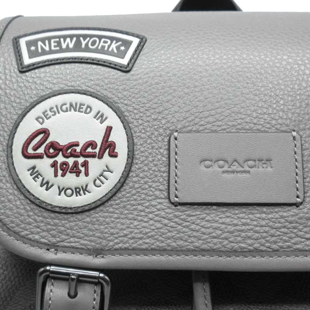 Coach Sprint Backpack In Maxi Signature Canvas With Patches Gunmetal Grey Multi # CCG03
