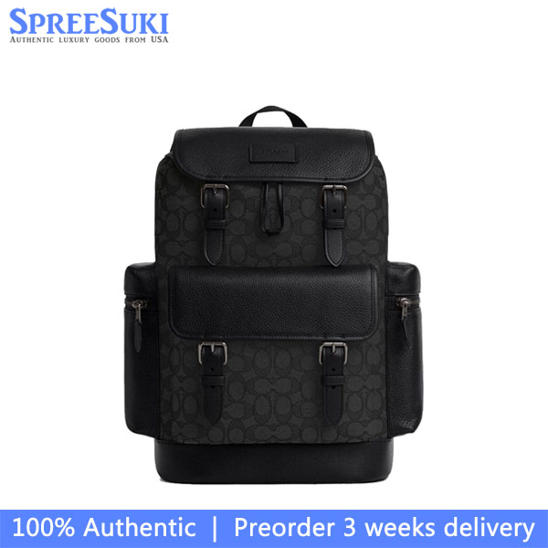 Coach Sprint Backpack In Signature Jacquard Black Copper Black # CBM50