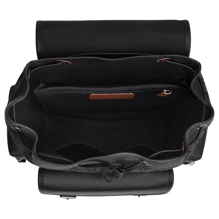 Coach Sprint Backpack In Signature Jacquard Black Copper Black # CBM50