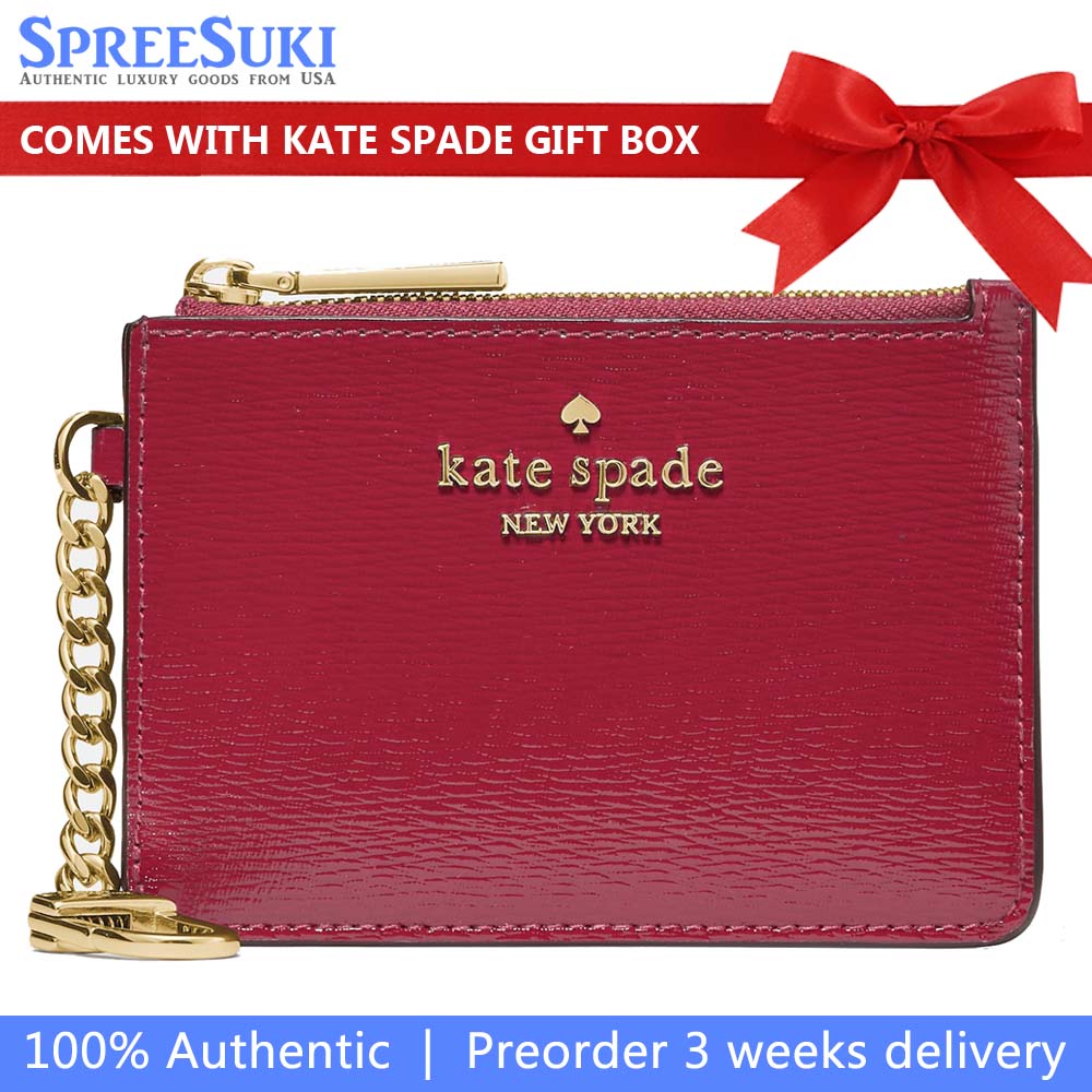 Kate Spade Key Ring Card Holder Red Jam Dark Red # KN868