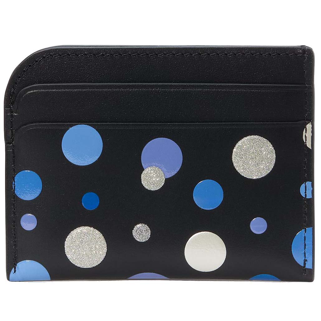 Kate Spade Devin Space Dot Card Holder Black Multi # KI585