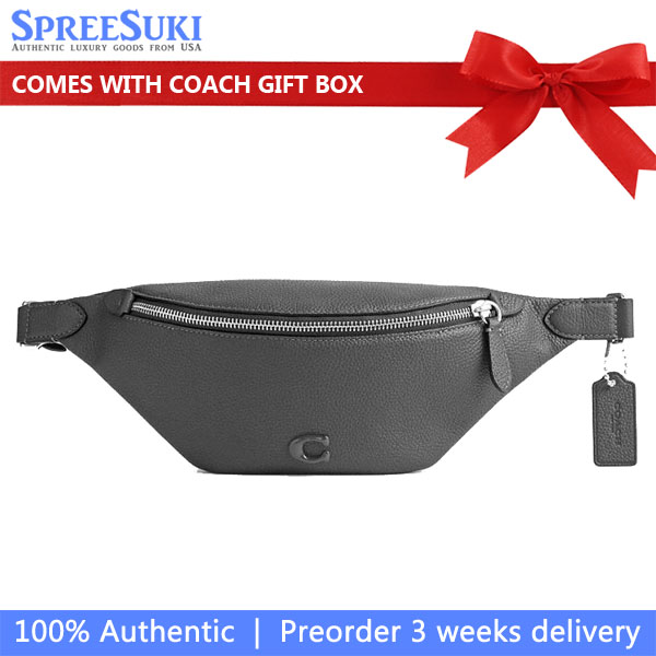 Coach Men Charter Belt Bag 7 Charcoal Grey # CP402