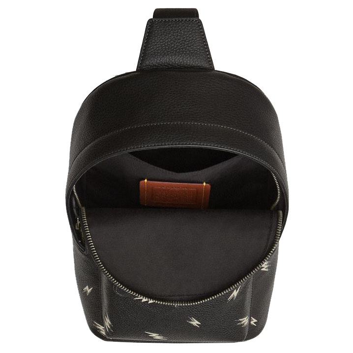 Coach West Pack With Lightning Bolt Print Gunmetal Black Multi # CDC77