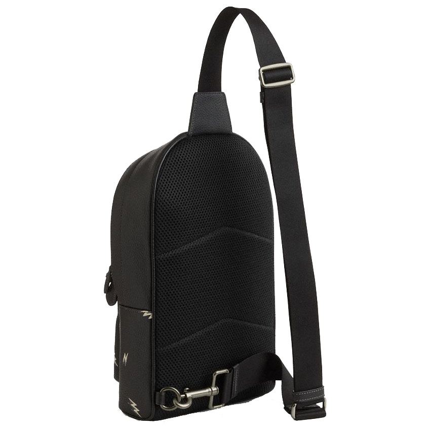 Coach West Pack With Lightning Bolt Print Gunmetal Black Multi # CDC77