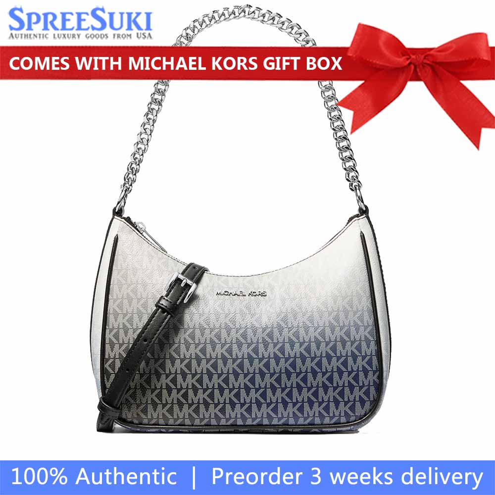 Michael Kors Jet Set Large Ombré Signature Logo Pochette Black Combo # 35R6STVC3B