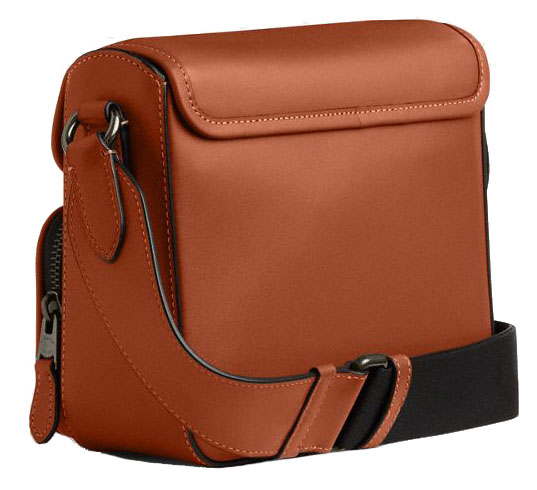 Coach Men Sullivan Flap Crossbody Bag Gunmetal Tan Brown # CDB62