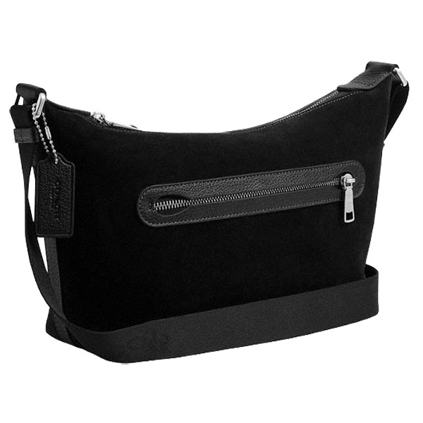 Coach Men Small Finn Crossbody Bag With Pouch Silver Black # CDD79