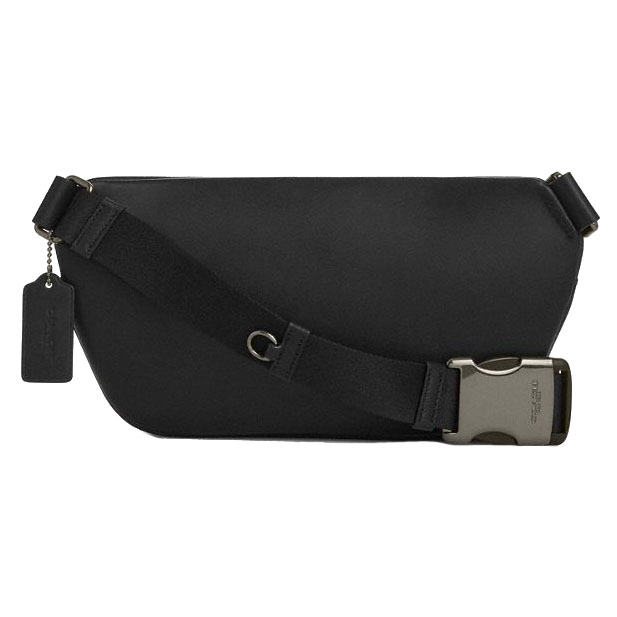 Coach Men Elias Belt Bag In Signature Canvas Gunmetal Chalk Black White # CZ400