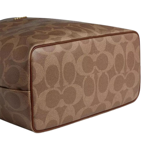 Coach Large City Tote Bag In Maxi Signature Canvas Tan Brown # CCD66