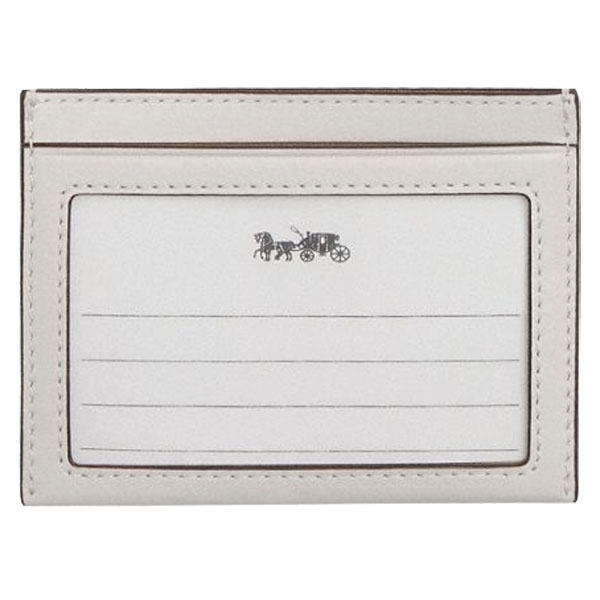 Coach Slim Id Card Case Silver Chalk White # CBL81