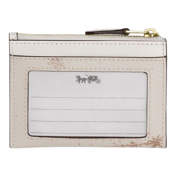 Coach Mini Skinny Id Case With Star Print Chalk Multi White # CCM79
