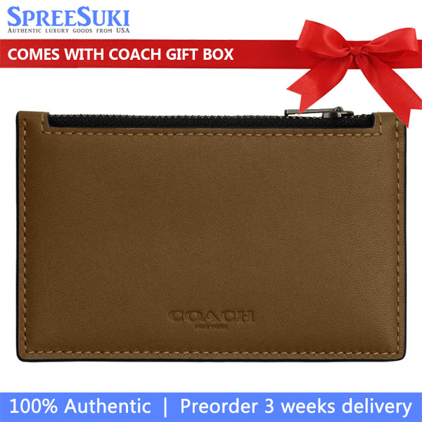 Coach Zip Card Case Gunmetal Green # CBK17