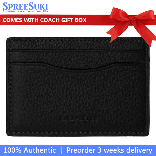 Coach Card Case With Money Clip Gunmetal Black # CCF97