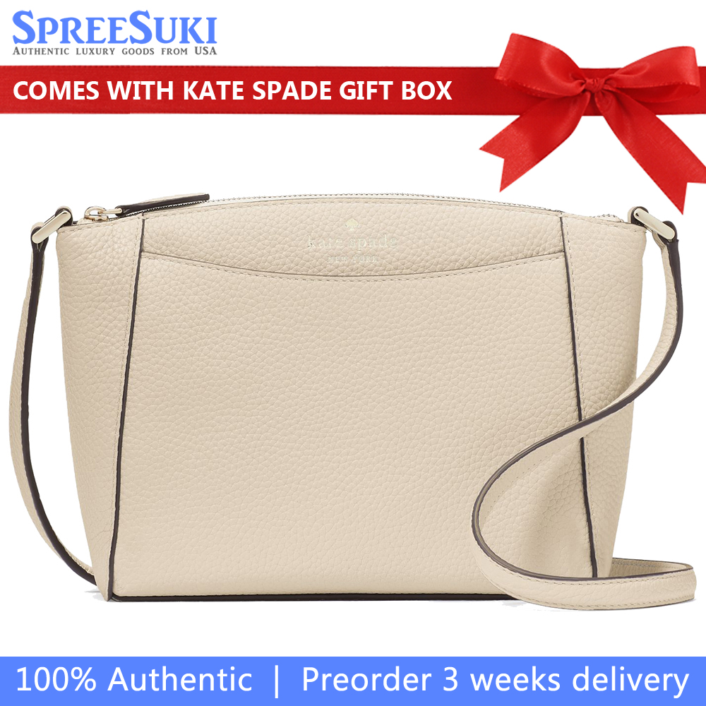 Kate Spade Crossbody Bag Monica Leather Crossbody Light Sand Beige # WKR00258