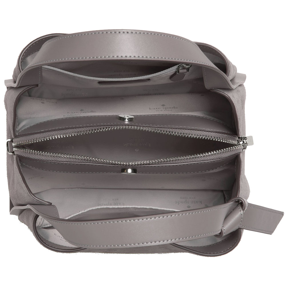 Kate Spade Knott Suede Convertible Carryall Hare Grey Multi # KN308