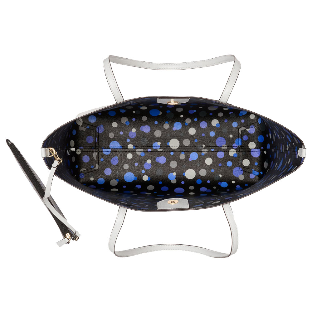 Kate Spade Bleecker Space Dot Large Tote Stone Path Light Grey # KI469