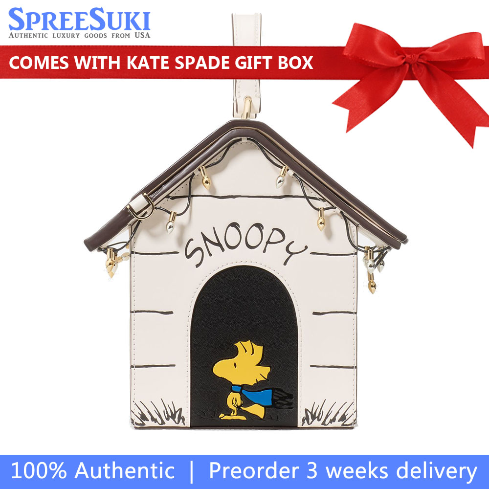 Kate Spade Peanuts X Ksny Snoopy 3D Dog House Crossbody Multi Off White # KM630