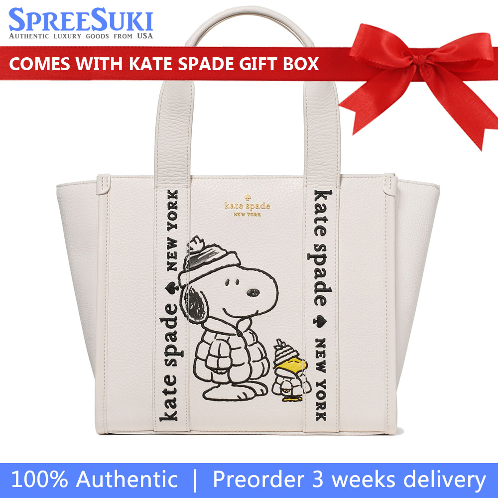 Kate Spade Peanuts X Ksny Snoopy Small Tote Cream Multi # KM629
