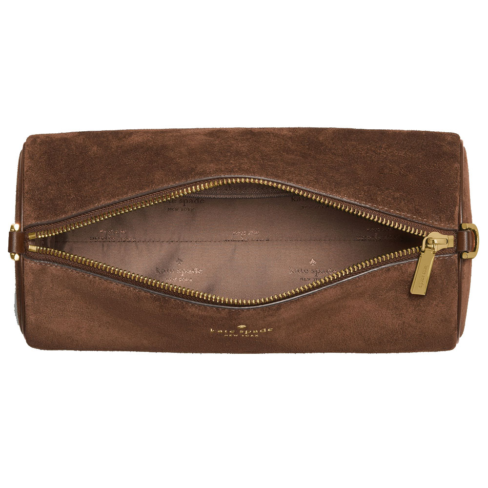 Kate Spade Roulette Suede Medium Shoulder Bag Hot Fudge Chocolate # KM699