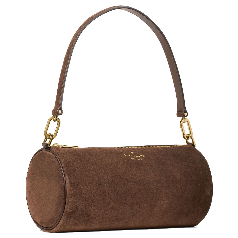 Kate Spade Roulette Suede Medium Shoulder Bag Hot Fudge Chocolate # KM699